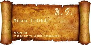 Mitru Ildikó névjegykártya